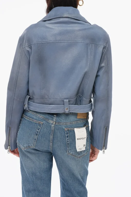 Giubbotto Biker In Pelle Spalmata Cropped>S.W.O.R.D 6644 Discount