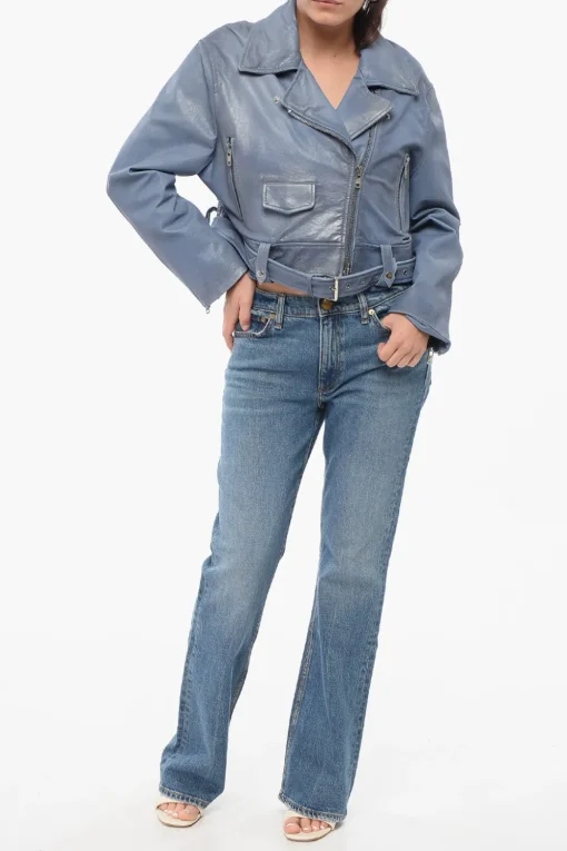Giubbotto Biker In Pelle Spalmata Cropped>S.W.O.R.D 6644 Discount