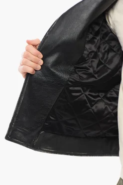 Discount Giubbotto Biker in Pelle Effetto Vintage Uomo Giubbotti