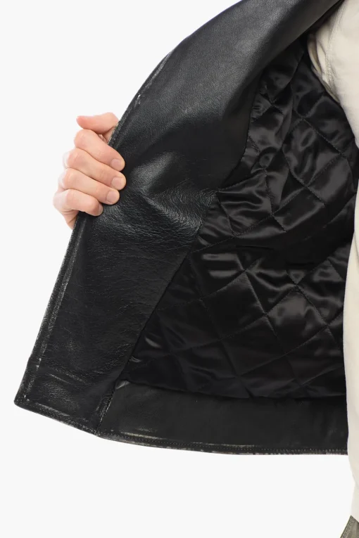 Discount Giubbotto Biker in Pelle Effetto Vintage Uomo Giubbotti
