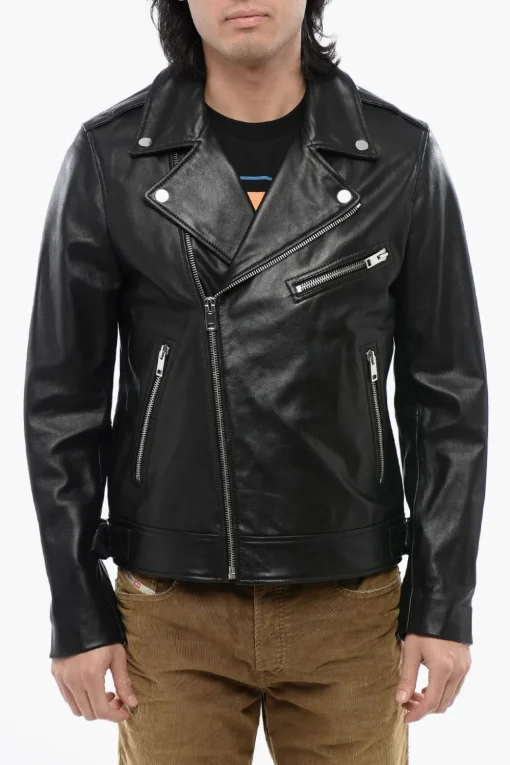 Fashion Giubbotto Biker L-GARRETT-R in Pelle Uomo Giubbotti