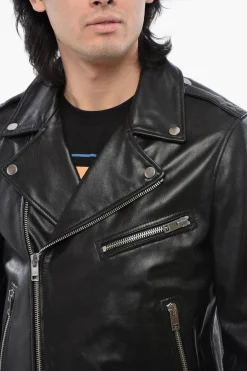 Fashion Giubbotto Biker L-GARRETT-R in Pelle Uomo Giubbotti