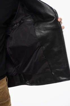 Fashion Giubbotto Biker L-GARRETT-R in Pelle Uomo Giubbotti
