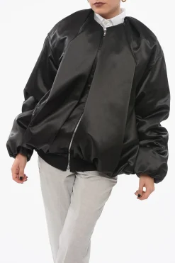 Best Giubbotto Bomber In Satin Con Drappeggio Donna Giubbotti