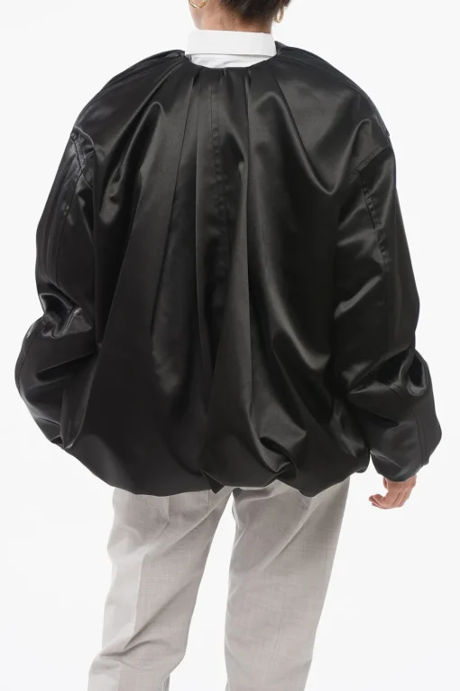 Best Giubbotto Bomber In Satin Con Drappeggio Donna Giubbotti