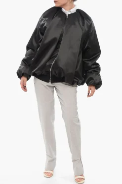 Best Giubbotto Bomber In Satin Con Drappeggio Donna Giubbotti