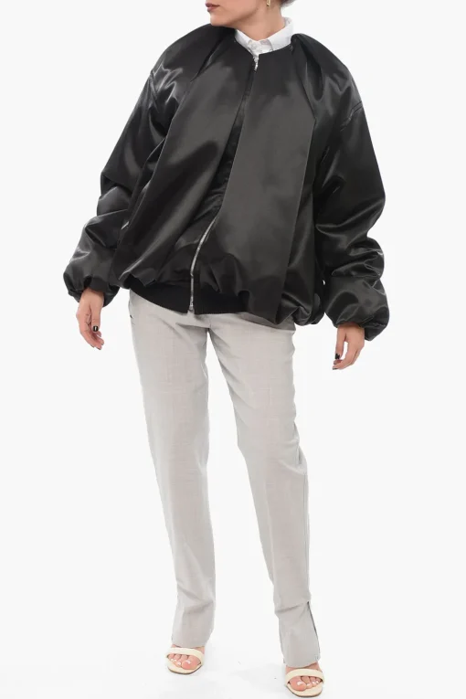 Best Giubbotto Bomber In Satin Con Drappeggio Donna Giubbotti