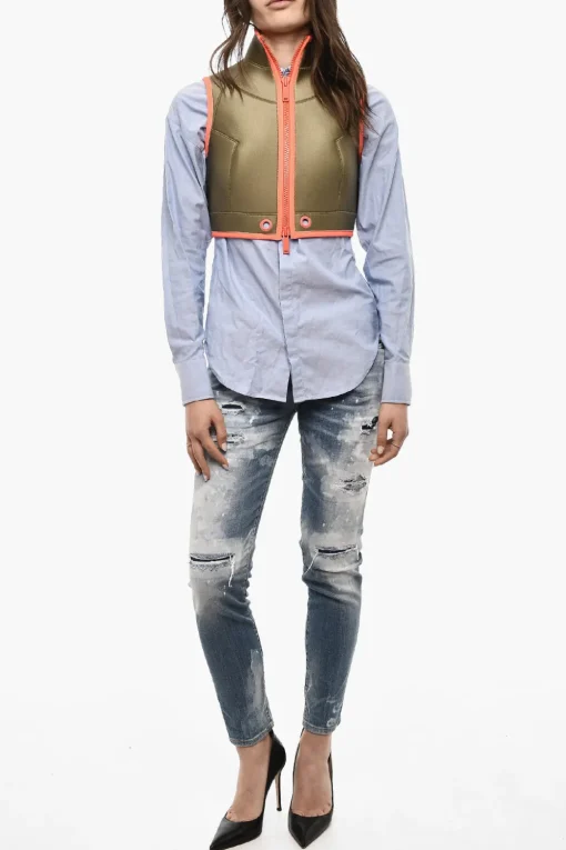 Best Giubbotto Crop In Tessuto Tecnico Con Finiture a Contrasto Donna Giubbotti