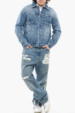 Hot Giubbotto ELU in Denim con Doppio Taschino Uomo Giubbotti