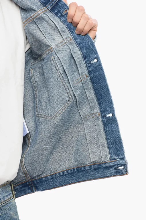 Hot Giubbotto ELU in Denim con Doppio Taschino Uomo Giubbotti