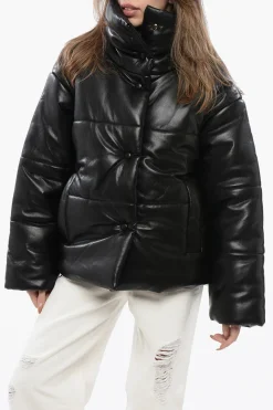 Discount Giubbotto HIDE In Pelle Vegan con Bottoni Automatici Donna Giubbotti