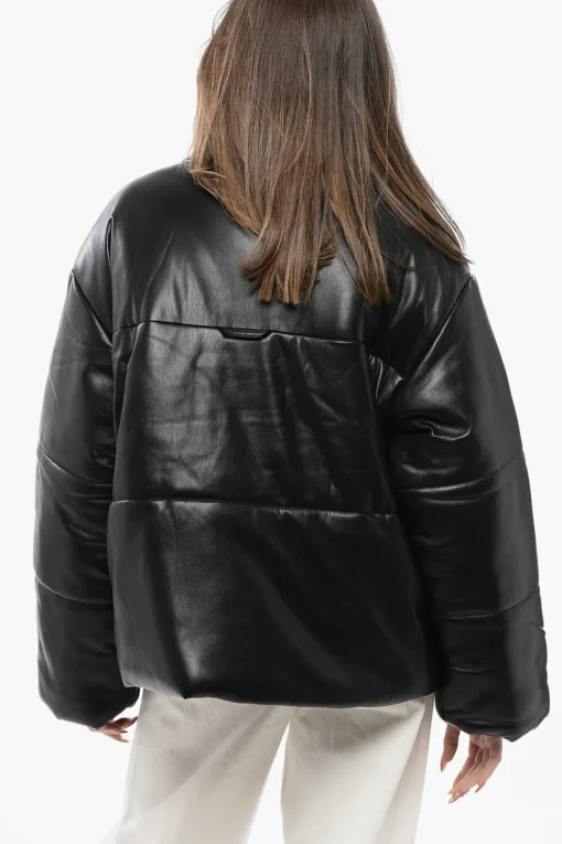 Discount Giubbotto HIDE In Pelle Vegan con Bottoni Automatici Donna Giubbotti