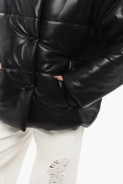 Discount Giubbotto HIDE In Pelle Vegan con Bottoni Automatici Donna Giubbotti