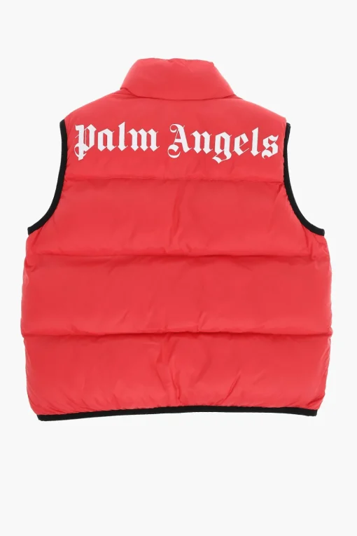 Giubbotto Imbottito senza Manica con Logo Stampato>Palm Angels Kids Best