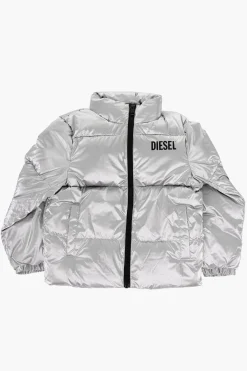 Fashion Giubbotto Imbottito Trapuntato Efffetto Metalizzato Bambino Abbigliamento