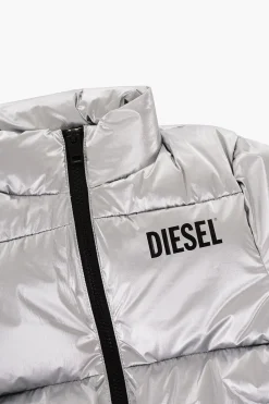 Fashion Giubbotto Imbottito Trapuntato Efffetto Metalizzato Bambino Abbigliamento