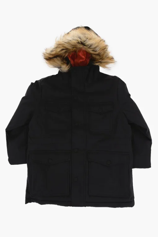 Outlet Giubbotto Imbottito Utility con Finta Pelliccia Bambino Abbigliamento