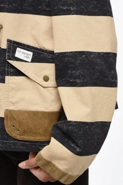 Best Giubbotto in Canvas a Righe con Chiusura Ganci Donna Giubbotti