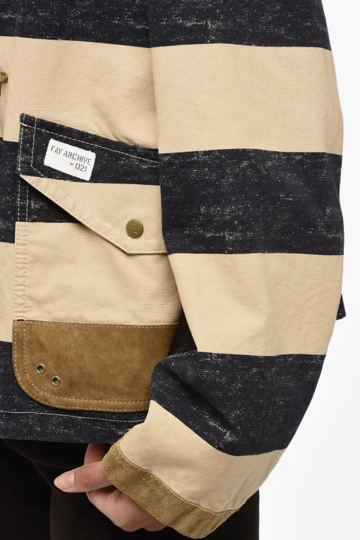 Best Giubbotto in Canvas a Righe con Chiusura Ganci Donna Giubbotti