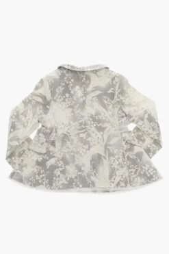 Outlet Giubbotto in Denim a Fantasia con Bottoni Logati Abbigliamento