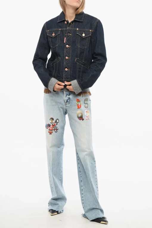 Best Giubbotto in Denim BOYFRIEND Lavaggio Scuro Donna Giubbotti