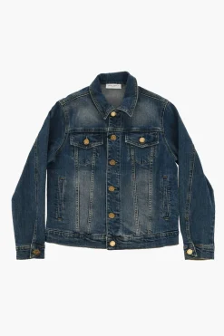 Discount Giubbotto in Denim con Dettaglio in Pelle Abbigliamento
