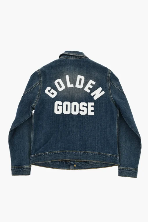 Discount Giubbotto in Denim con Dettaglio in Pelle Abbigliamento