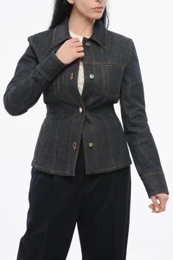Hot Giubbotto in Denim con Lavaggio Scuro Donna Giubbotti