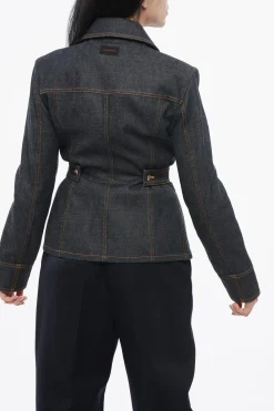 Hot Giubbotto in Denim con Lavaggio Scuro Donna Giubbotti