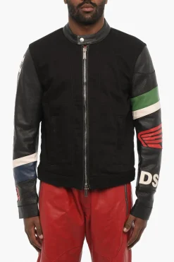 Giubbotto In Denim con Maniche in Pelle Vegan>Dsquared2 Outlet