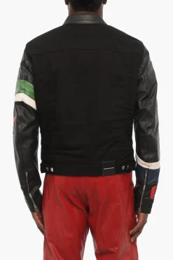 Giubbotto In Denim con Maniche in Pelle Vegan>Dsquared2 Outlet