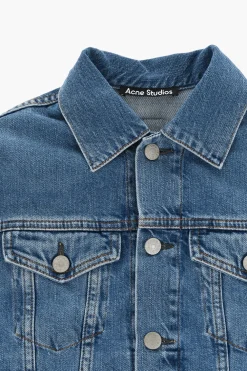 Giubbotto in Denim con Patch a Contrasto>Acne Studios Kids Outlet