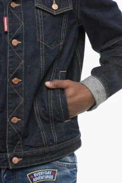 Giubbotto in Denim DAN JEAN Lavaggio Scuro></noscript>Dsquared2 Outlet