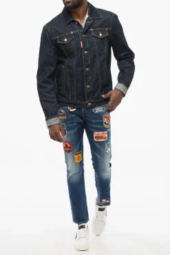 Giubbotto in Denim DAN JEAN Lavaggio Scuro></noscript>Dsquared2 Outlet