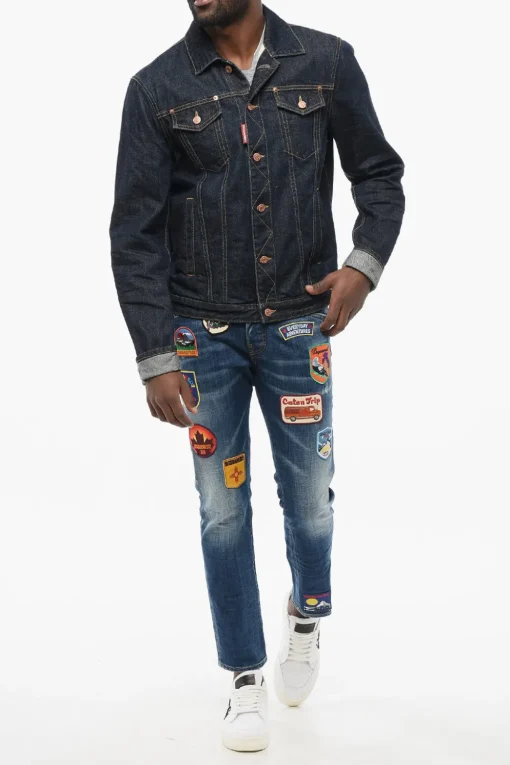 Giubbotto in Denim DAN JEAN Lavaggio Scuro>Dsquared2 Outlet