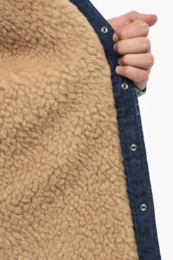 Giubbotto in Denim Distressed con Shearling></noscript>Dsquared2 Sale
