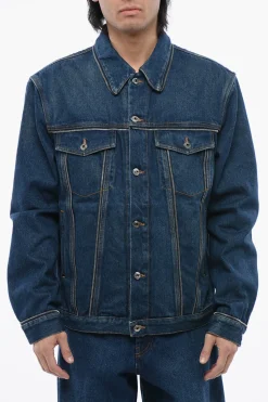 Giubbotto In Jeans Con Dettagli Zip>Off-White Fashion