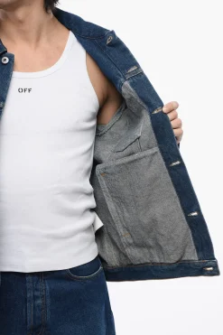 Giubbotto In Jeans Con Dettagli Zip></noscript>Off-White Fashion