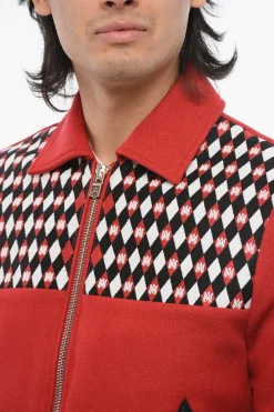New Giubbotto in Misto Lana DIAMOND con Inserto Ricamato Uomo Giubbotti