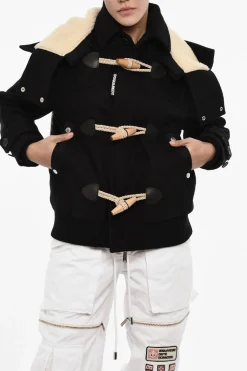 Giubbotto in Misto Lana Vergine e Nylon con Chiusura Alamari>Dsquared2 New