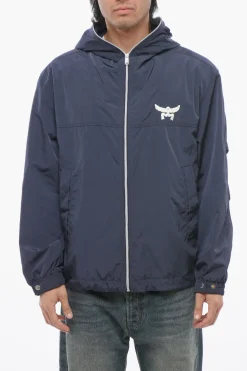 Clearance Giubbotto in Nylon con Cappuccio e 2 Tasche Uomo Giubbotti