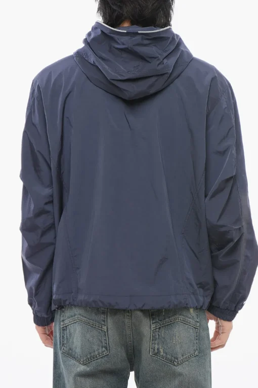 Clearance Giubbotto in Nylon con Cappuccio e 2 Tasche Uomo Giubbotti