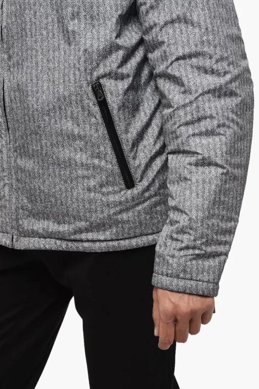Giubbotto in Pelle Double-Face con Motivo Spigato>Testoni Clearance