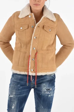 Giubbotto in Shearling con Coulisse>Dsquared2 Outlet