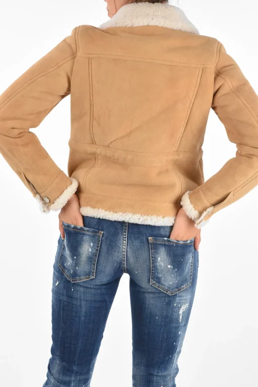 Giubbotto in Shearling con Coulisse>Dsquared2 Outlet