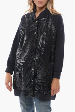 Giubbotto Leggero in Cotone Stretch con Dettagli Lurex e Bottoni Automatici>Oblò Unique Outlet