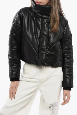 Hot Giubbotto MIYLA in Pelle Trapuntata Crop Donna Giubbotti