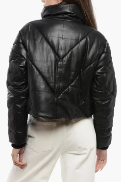 Hot Giubbotto MIYLA in Pelle Trapuntata Crop Donna Giubbotti