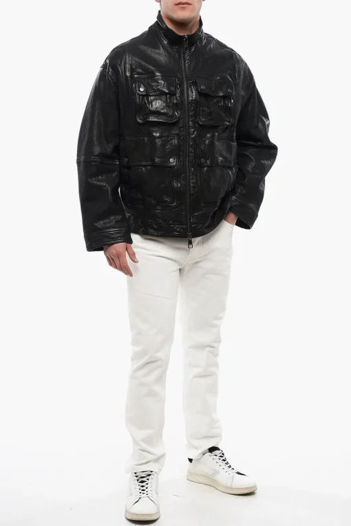 Giubbotto Multitasca LOOSE WASHED in Pelle>Neil Barrett Sale