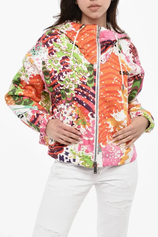 Giubbotto Oversize a Fantasia con Cappuccio>Dsquared2 New